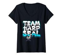 Womens Team Harp Seal V-Neck T-Shirt