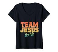 Women's Team Jesus Christian Faith V-Neck T-Shirt