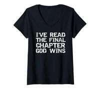 Womens Team Jesus Victory I've Read the Final Chapter God Wins V-Neck T-Shirt