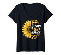 Women's Team Jesus We Already Won V-Neck T-Shirt