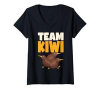 Womens Team Kiwi New Zealand Birds V-Neck T-Shirt