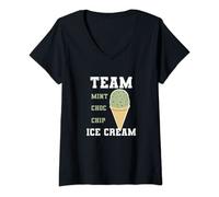 Womens Team Mint Choc Chip Ice Cream V-Neck T-Shirt