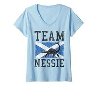 Women's Team Nessie Loch Ness Monster Scotland V-Neck T-Shirt