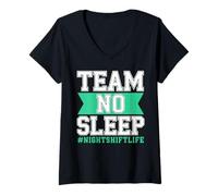 Women's Team Night Shift No Sleep Third Shift V-Neck T-Shirt