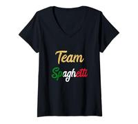 Womens Team Spaghetti Chef Pasta Noodles Italian Chefs Groups V-Neck T-Shirt