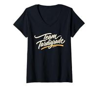 Women's Team Tardigrade Water Bear Retro Brush Lettering V-Neck T-Shirt