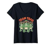 Womens Team Toad Cool Sunglasses Cartoon Crew Design Funny Cool V-Neck T-Shirt