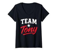 Womens Team TONY T-Shirt Name Support TONY V-Neck T-Shirt