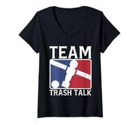 Womens Team Trash Talk Fun Foosball Player Quote V-Neck T-Shirt