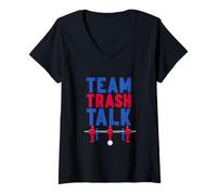 Womens Team Trash Talk Funny Foosball Player V-Neck T-Shirt