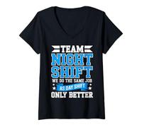 Women's Team Warehouse Worker Night Shift Logistics V-Neck T-Shirt
