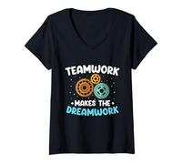 Women's Team Work Makes The Dream Work | Teamwork V-Neck T-Shirt