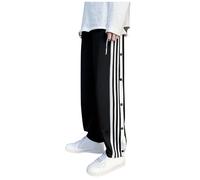 Women's Tear Away Pants Side Split Snap Open Bottom Post Surgery Pants Joggers Athletic Workout Streetwear Sweatpants for Yoga Casual Gym and Sports Black