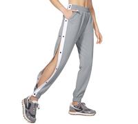Women's Tear Away Pants with Pockets Easy Access Adaptive Pants Post Hip Knee Leg Surgery Breakaway Lounge Sweatpants Active Workout Pants Grey