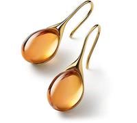 Women's Teardrop Dangle Earrings Geometric Statement Drop Earrings Vintage Jewelry Gift Box for Her Gold Silver Tone (Golden Champagne)