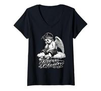 Womens TEARS OF A CLOWN Payaso Cholo Sad Clown Chicano Tattoo Art V-Neck T-Shirt