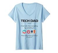 Women's Tech dad Definition Novelty Graphic Men Women V-Neck T-Shirt