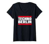 Women's Techno-Berlin, Underground-Rave V-Neck T-Shirt