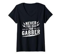 Women's Techno Rave Festival Never Too Old Gabber V-Neck T-Shirt