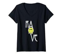 Womens Techno Rave V-Neck T-Shirt