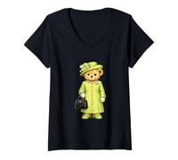 Women's Teddy Bear Queen - Cute Royal Teddy British Style V-Neck T-Shirt