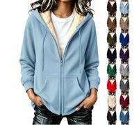 Womens Teddy Fleece Lined Hoodies Oversized Full Zip Winter Warm Jackets | Casual Loose Fit Sherpa Fuzzy Hooded Sweatshirts Heavyweight Thick Plush Thermal Cardigan Coat with Pockets Sports Outwear