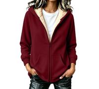 Womens Teddy Fleece Lined Hoodies Oversized Full Zip Winter Warm Jackets | Casual Loose Fit Sherpa Fuzzy Hooded Sweatshirts Heavyweight Thick Plush Thermal Cardigan Coat with Pockets Sports Outwear