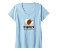 Women's Teddy Guinea Pig Parent of the Year Cute Cavy Design V-Neck T-Shirt