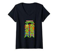 Womens Teenage Mutant Ninja Turtles Box Up Full Color Classic V-Neck T-Shirt