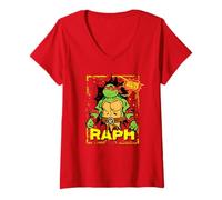 Womens Teenage Mutant Ninja Turtles Raph Seeing Red Cartoon V-Neck T-Shirt
