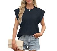 Womens Tees Shirt Tops Casual Loose Round Neck Short Sleeve Blouse Trendy T Shirts Spring Summers Fashion Clothes Gifts Black