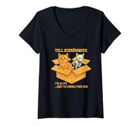 Women's Tell Schrödinger I'm Alive and I'm Coming for Him Physics V-Neck T-Shirt