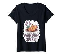 Womens Tend to Your Garden Tend to Your Spirit - Wellness V-Neck T-Shirt