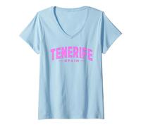 Womens Tenerife Spanish Canary Islands Spain Vacation Summer Beach V-Neck T-Shirt