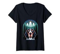 Womens Tennessee Coonhound Selfie Alien UFO Funny Men Women Kids V-Neck T-Shirt