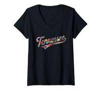 Women's Tennessee Patchwork Script Southern Pride Women's V-Neck T-Shirt