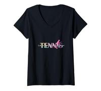 Women's Tennis is My Therapy Retro V-Neck T-Shirt