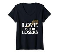 Womens Tennis Love Joke for Losers, Tennis Player Funny Tennis Pun V-Neck T-Shirt