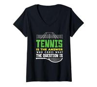 Womens Tennis Player is The Answer Who Cares What The Question is V-Neck T-Shirt