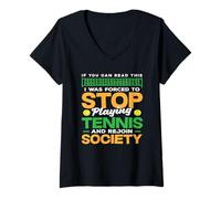 Womens Tennis Player Stop Playing Tennis Society V-Neck T-Shirt