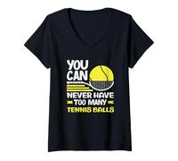 Womens Tennis Player You Can Never Have Too Many Tennis Balls V-Neck T-Shirt