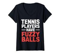 Womens Tennis Players Have Fuzzy Balls Court Sports ||- V-Neck T-Shirt
