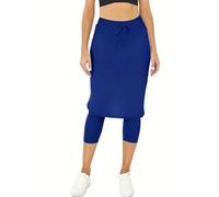 Women's Tennis Skirts With 3/4 Length Leggings Elastic High Waist Tennis Skorts With Trousers Tights Stretch Slim Fit Sweatpants Golf Skirt Lightweight Breathable Tracksuit For Training Yoga Sports