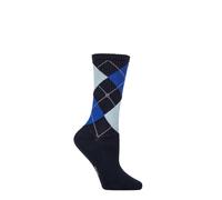 Womens Tennis Socks Burlington Courtside Cotton Ribbed Argyle Patterned - 1 Pair