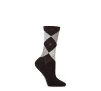 Womens Tennis Socks Burlington Courtside Cotton Ribbed Argyle Patterned - 1 Pair