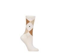 Womens Tennis Socks Burlington Courtside Cotton Ribbed Argyle Patterned - 1 Pair
