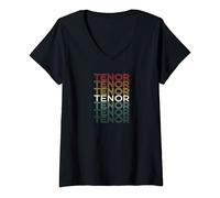 Womens Tenor repeating word Barbershop Quartet Singer V-Neck T-Shirt