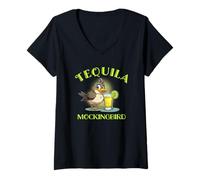Womens Tequila Mockingbird Design for Book Lovers and Writers V-Neck T-Shirt