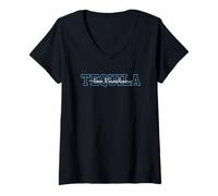 Womens Tequila Time And Sunshine Design Humor V-Neck T-Shirt
