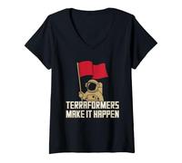 Women's Terraforming Mars Space Exploration Mars Colonization V-Neck T-Shirt